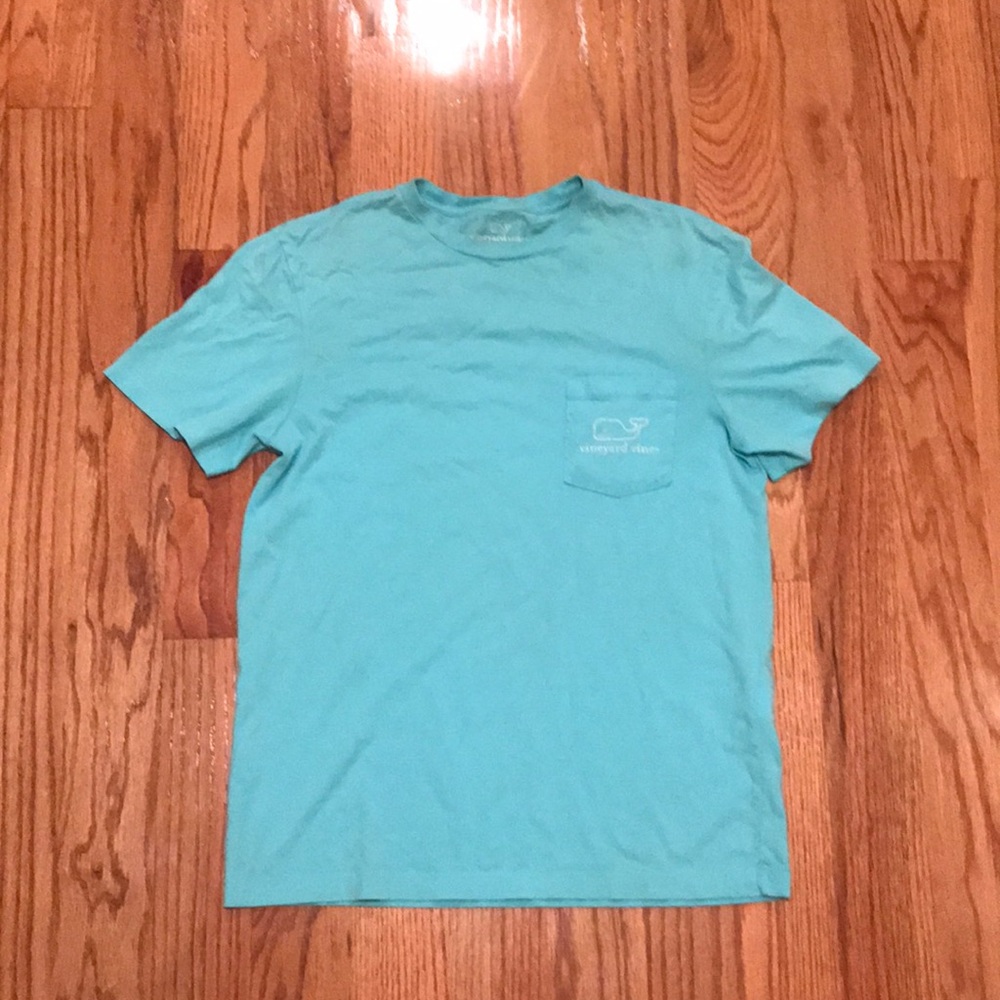 Vineyard Vines Teal Whale Pocket T shirt XS